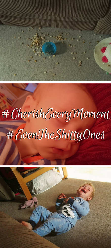 Cherish Every Moment - even the shitty ones? Why I don't #cherisheverymoment and I don't feel #soblessed and I do not care. The truth about parenting is that mothering is hard and some days are crap. #momlife #mumlife #parenting #parentingtruth #treasureeverymoment