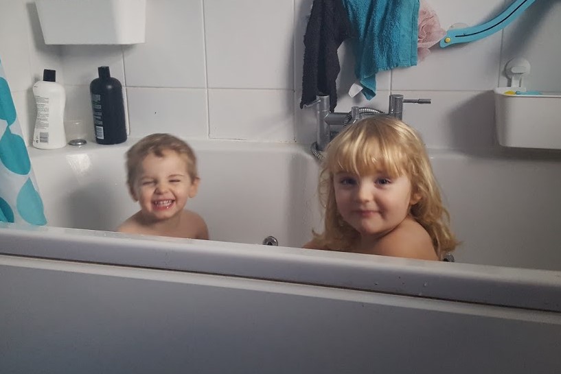 in the bath