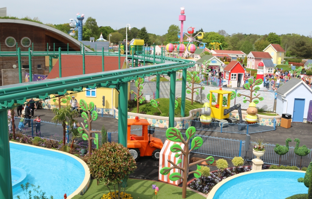 Peppa Pig World - new rides Grampy Rabbit's Sailing Club and view of the park 