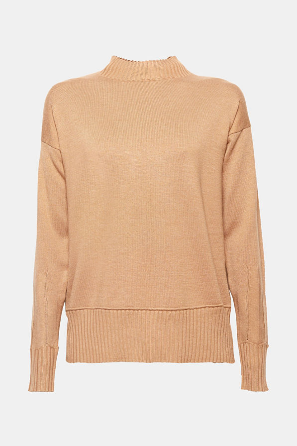 high necked camel jumper - camel is big in AW 2018