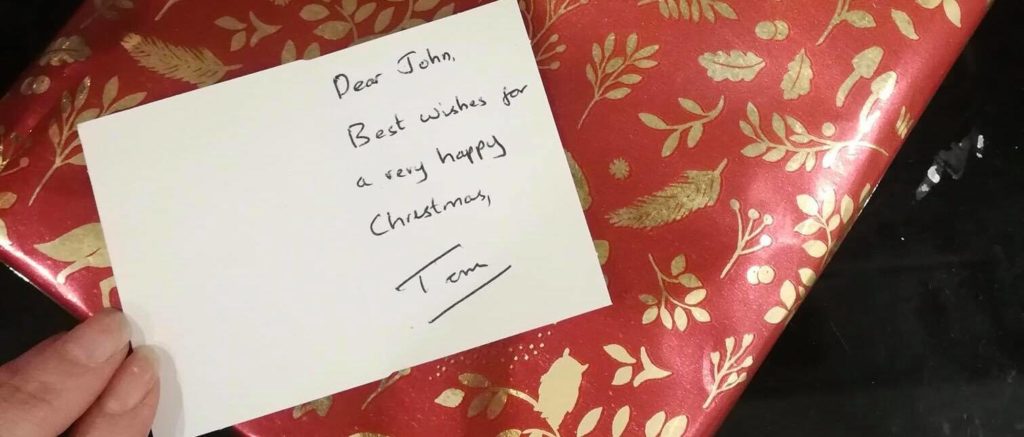 Find John - do you know whose Christmas present this is?
