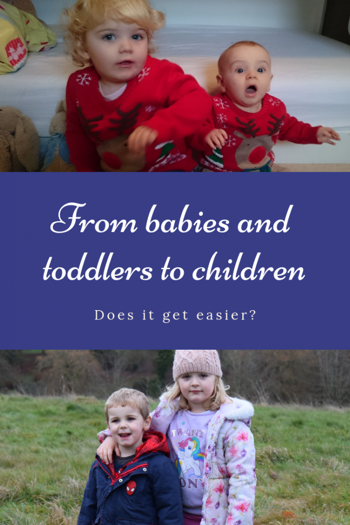 Three years of blogging has seen me go from babies and toddlers to children. Does it get easier? What's harder, newborns, babies, toddlers or school children? #parenting #mumlife #momlife #mombloggers #children #babies #toddlers #kids