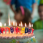 A group of children at a birthday party, Selective focus