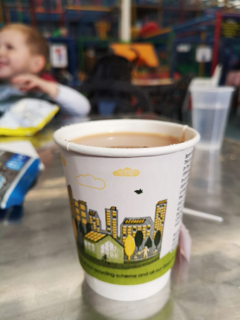 Having tea in soft play