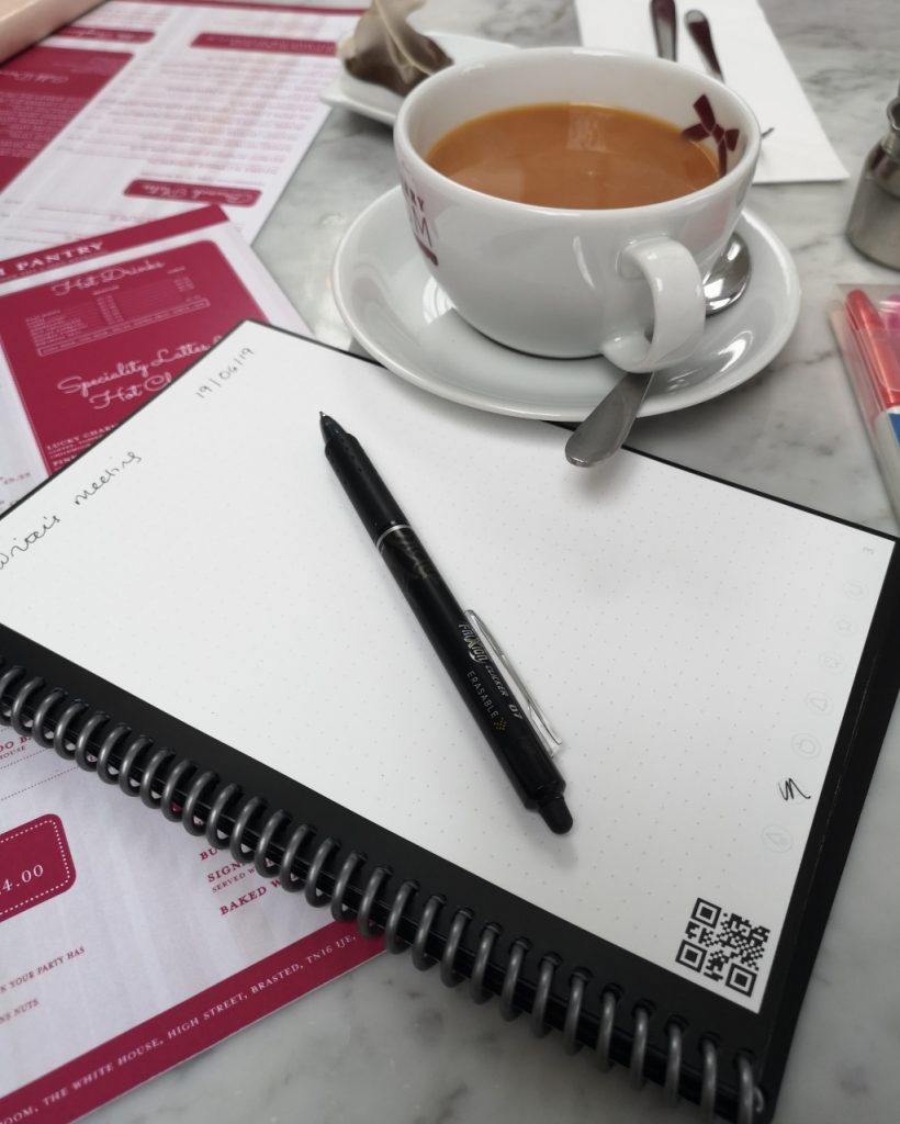 Rocketbook Everlast reusable digital notebook with handwritten notes