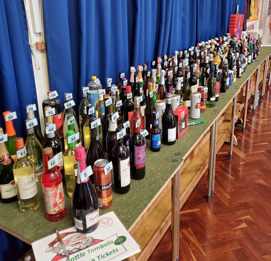 School Christmas fair bottle tombola