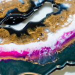 Epoxy resin art. Abstract composition for your design. Macro photo