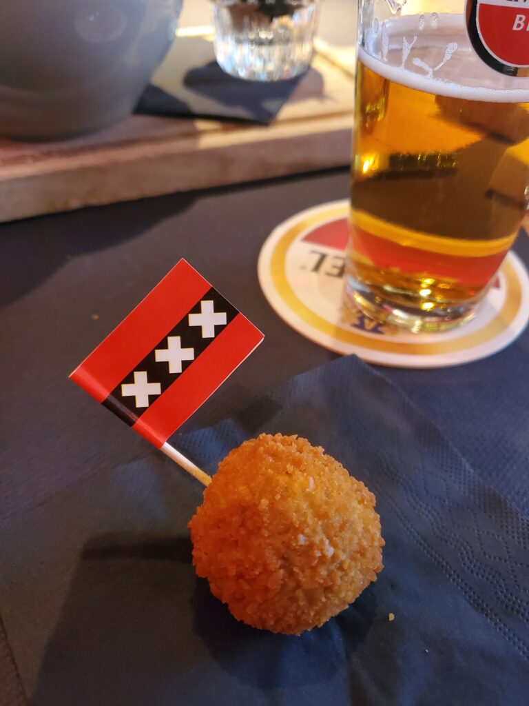 Bitterballen, and the flag of Amsterdam