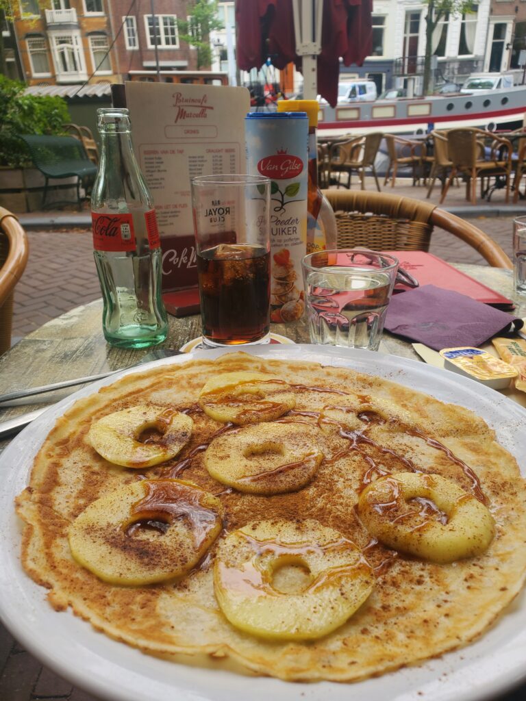 Dutch pancakes are also pretty damn good. They're thicker than crepes but a lot nicer than American pancakes. I can recommend the apple and cinnamon pannenkoeken.