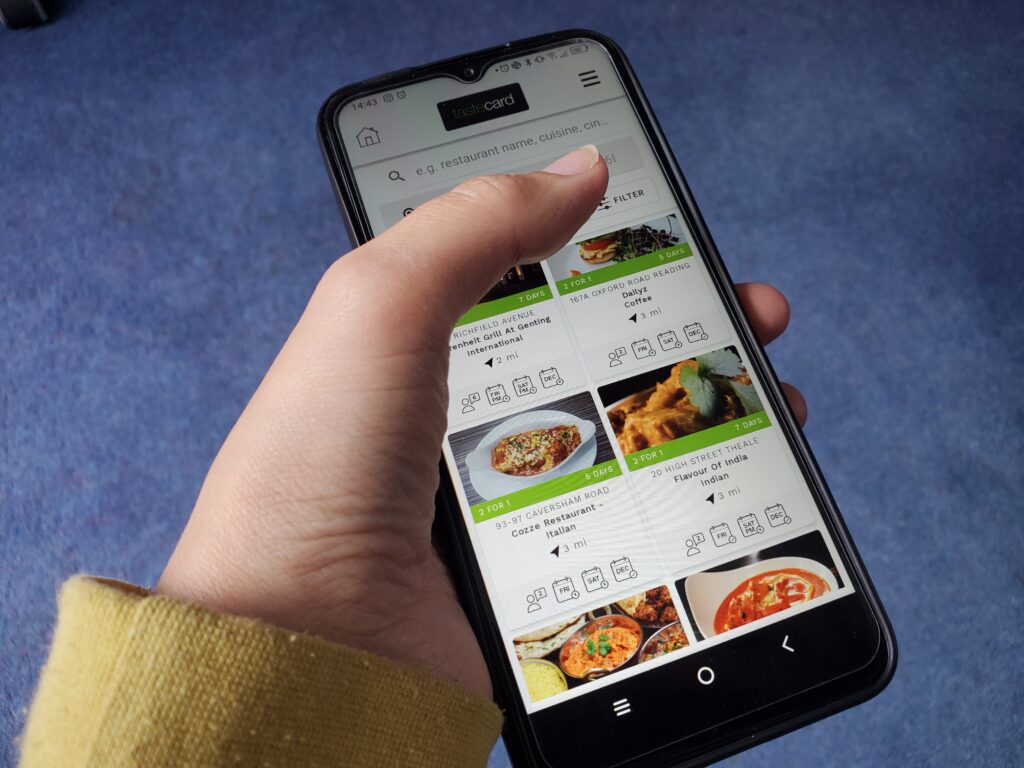 tastecard app on phone