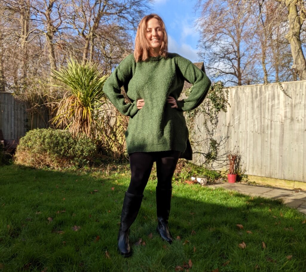 Yours clothing winter wardrobe staples green jumper and black boots