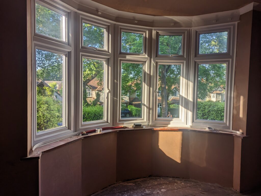 Freshly plastered 1930s walls