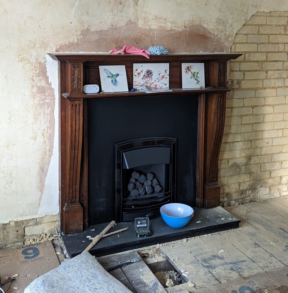 mahogany fireplace