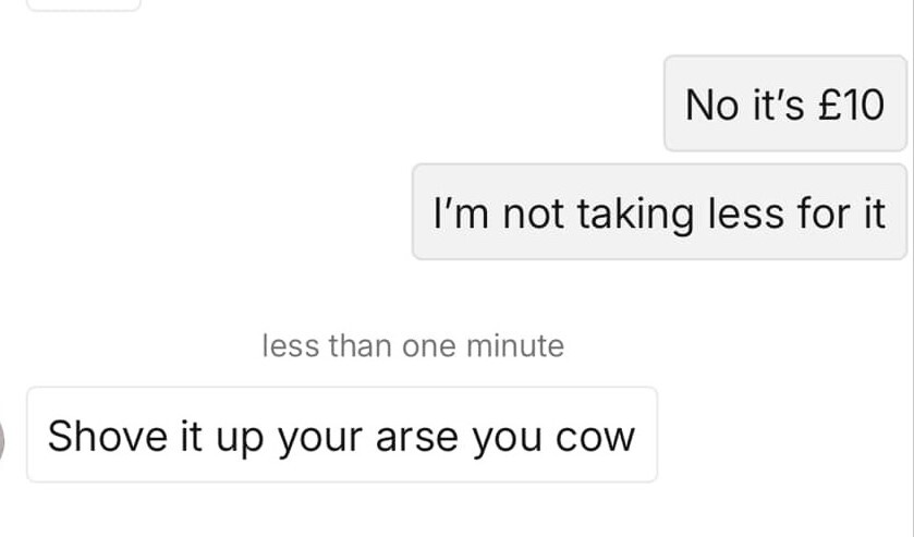 shove it up your arse Vinted funny vinted exchanges