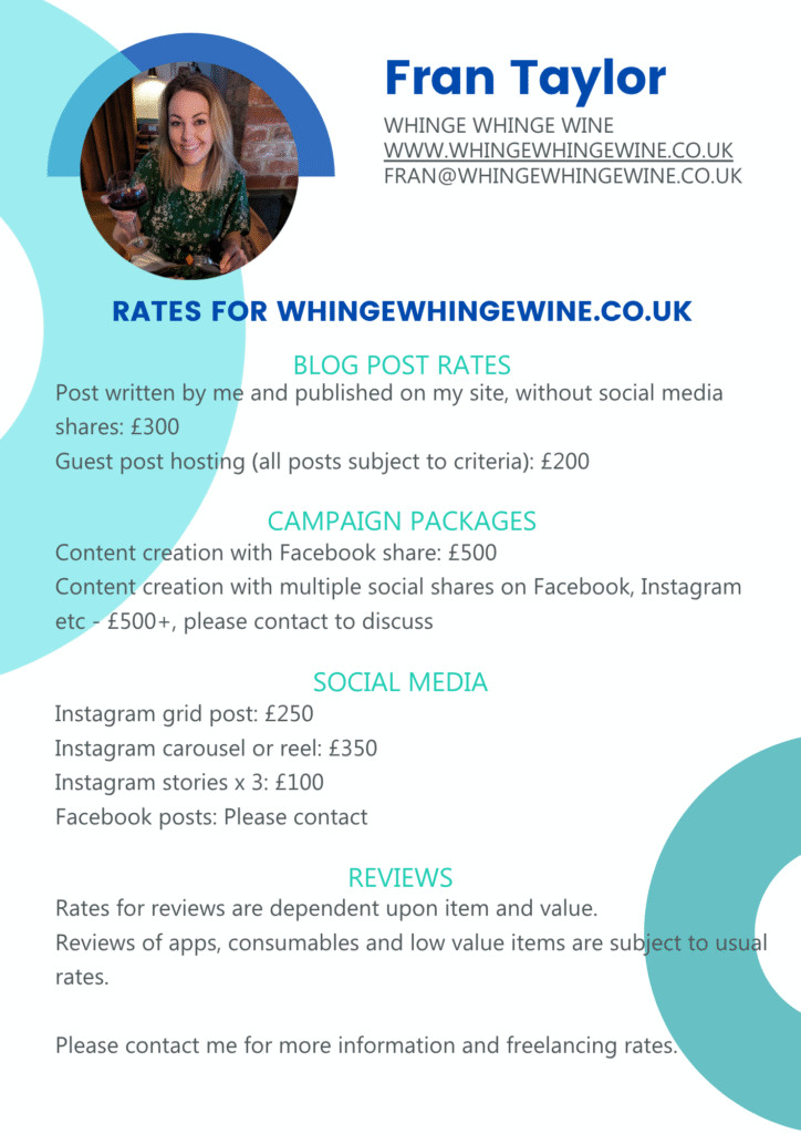 About Whinge Whinge Wine - Media kit - rates