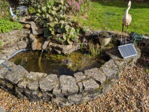 POPOSOAP Solar Pond Filter with Water Fountain, 8W Solar Water Pump with Filtration System, 8 Spray Modes & 3600mAh Battery Backup for Outdoor Small Ponds, Bird Baths, Water Features