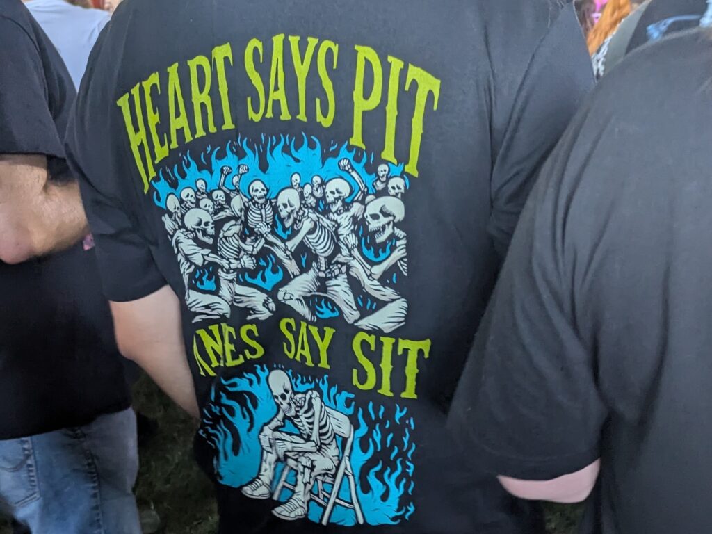 Heart says pit, knees say sit